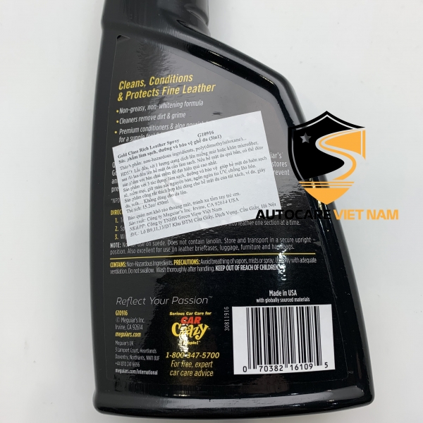 Dung Dịch Làm Sạch, Dưỡng, Bảo Vệ Nội Thất Da Xe Hơi Merguiar's